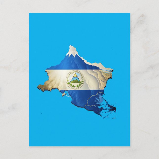 Postal Mapa de estilo de Nicaragua (Anverso)
