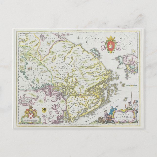 Postal Mapa de Estocolmo, Suecia (Anverso)