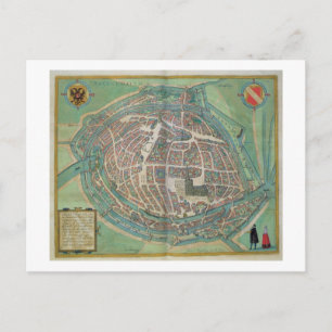 Postal Mapa de Estrasburgo, de 'Civitates Orbis Terrarum'