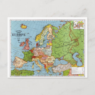 Postal Mapa de Europa