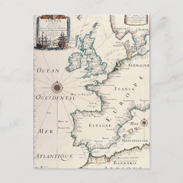 Postal Mapa de Europa (Anverso)