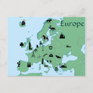 Postal Mapa de Europa