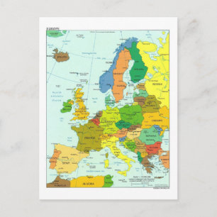 Postal Mapa de Europa