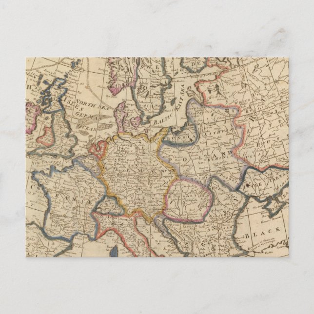 Postal Mapa de Europa (Anverso)