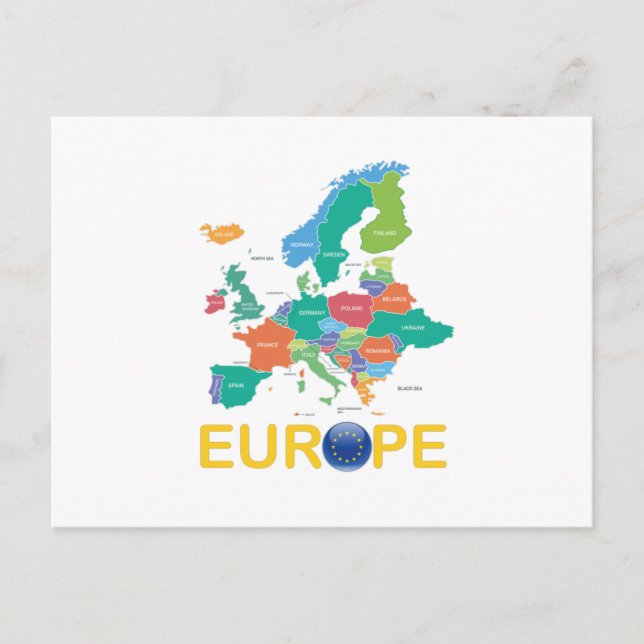 Postal Mapa de Europa (Anverso)