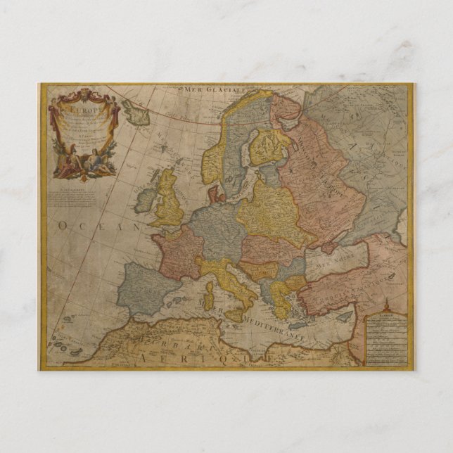 Postal Mapa de Europa | 1700 (Anverso)