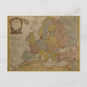Postal Mapa de Europa   1700
