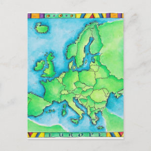 Postal Mapa de Europa 3