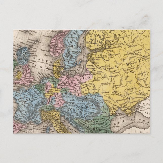 Postal Mapa de Europa 4 (Anverso)