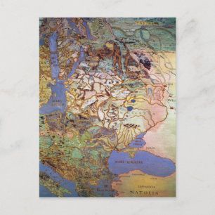 Postal Mapa de Europa Central