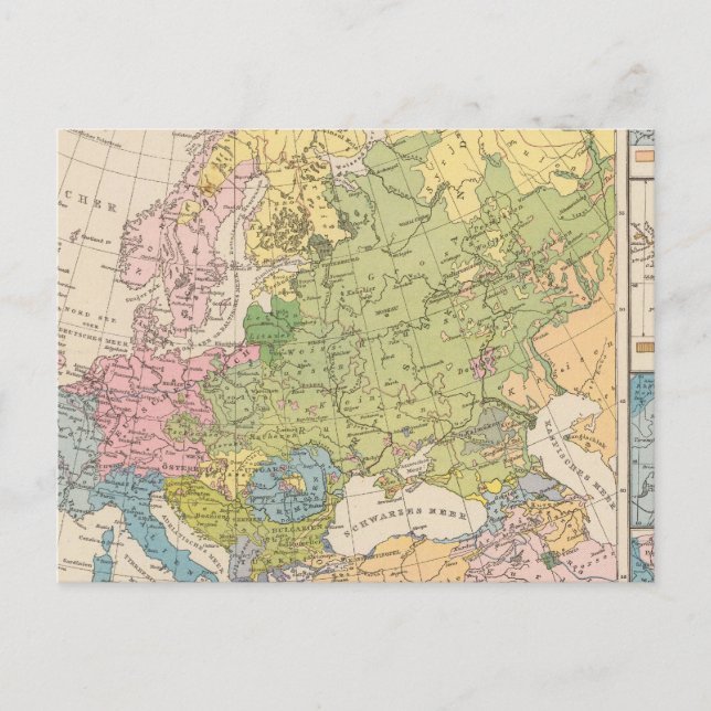 Postal Mapa de Europa de los pueblos (Anverso)