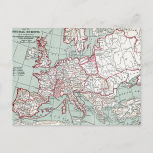 POSTAL MAPA DE EUROPA, SIGLO XII