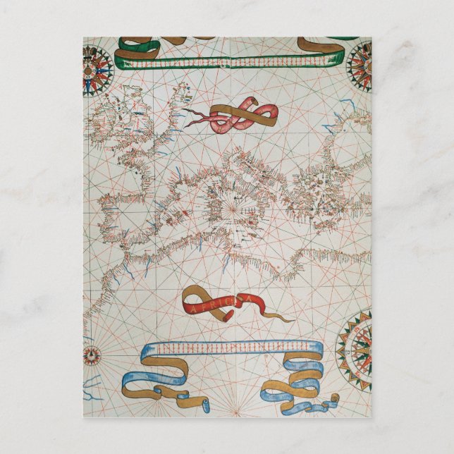 Postal Mapa de Europa y las costas del norte de África (Anverso)