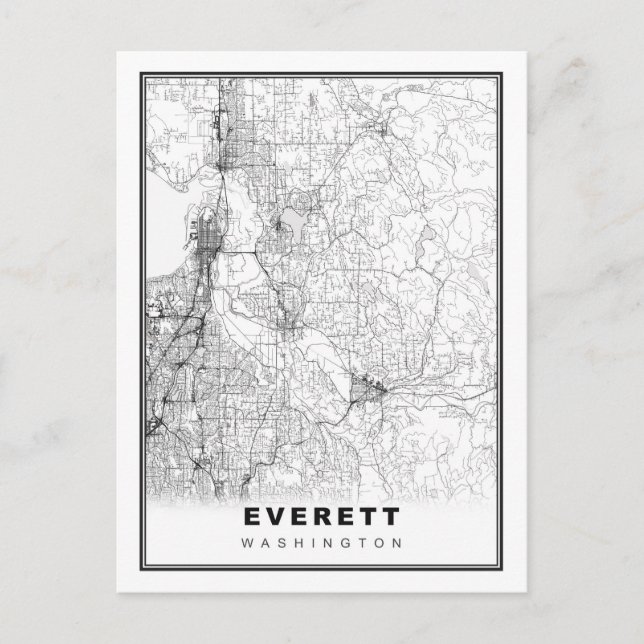 Postal Mapa de Everett (Anverso)