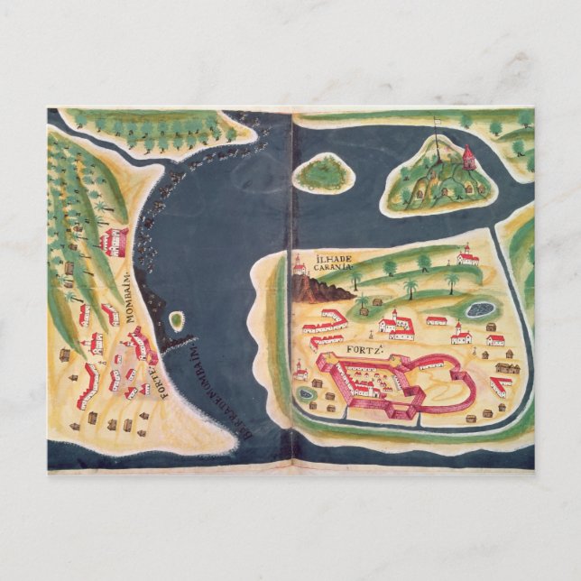 Postal Mapa de exploración portuguesa de Mombassa (Anverso)