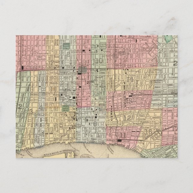 Postal Mapa de Filadelfia de Mitchell (Anverso)