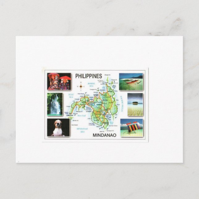 POSTAL MAPA DE FILIPINAS MINDANAO (Anverso)