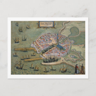 Postal Mapa de Flissinga, de 'Civitates Orbis Terrarum'