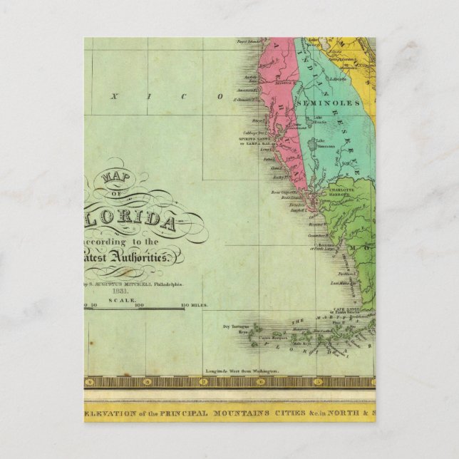 Postal Mapa de Florida (Anverso)