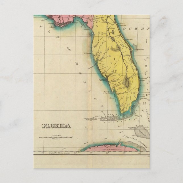 Postal Mapa De Florida (Anverso)