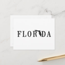 Postal Mapa de Florida Carta con forma de palabra de esta