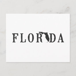 Postal Mapa de Florida Carta con forma de palabra de esta