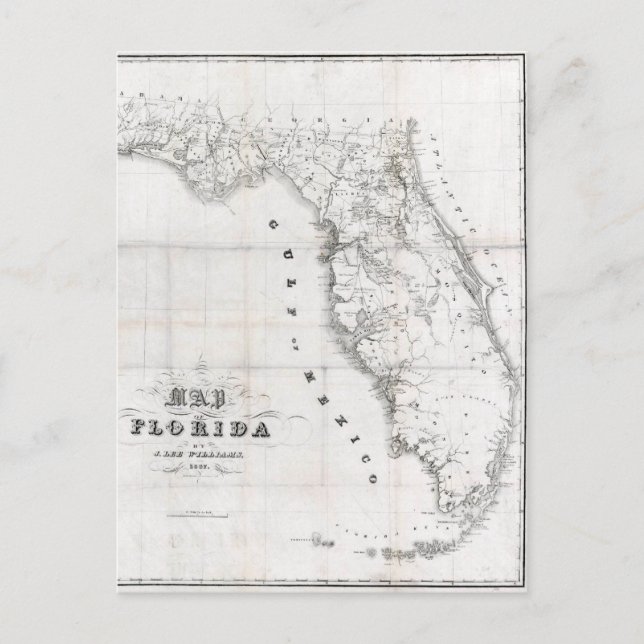 Postal Mapa de Florida de 1837 (Anverso)