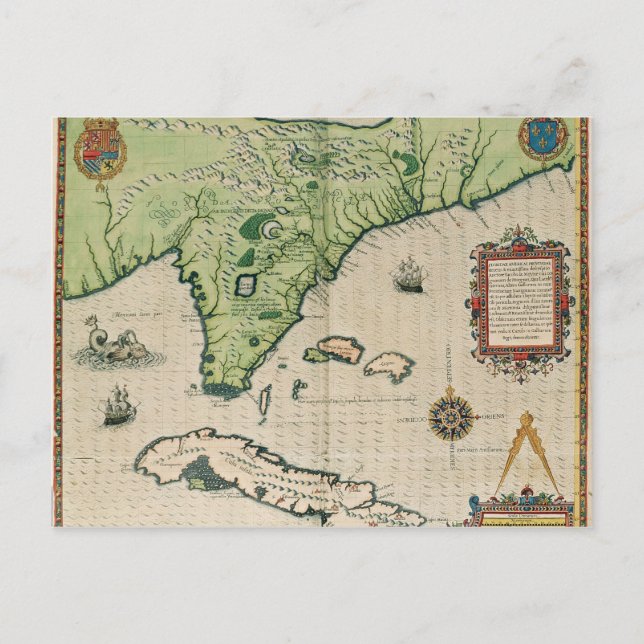 Postal Mapa de Florida, de 'Brevis Narratio' (Anverso)