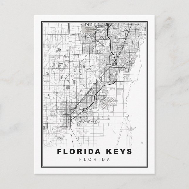 Postal Mapa de Florida Keys (Anverso)