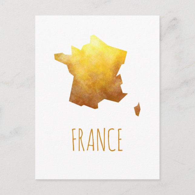 Postal Mapa de Francia (Anverso)