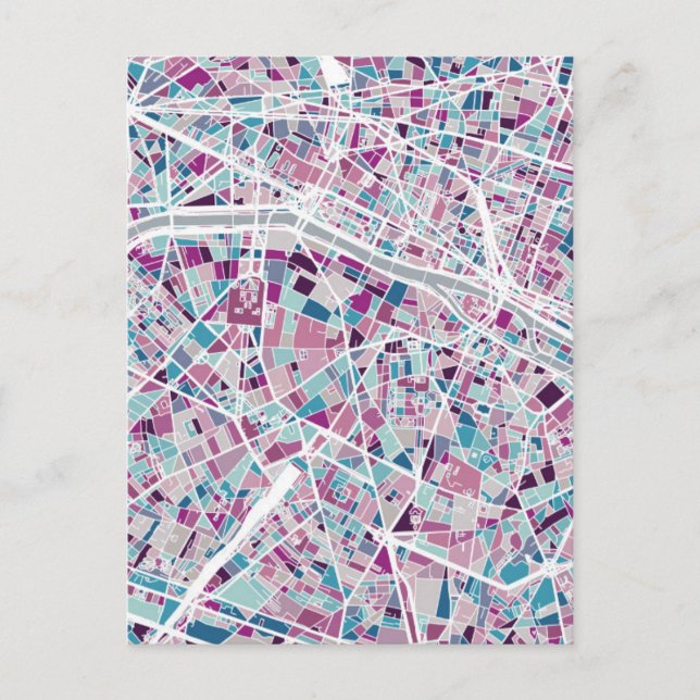 Postal Mapa de Francia en París