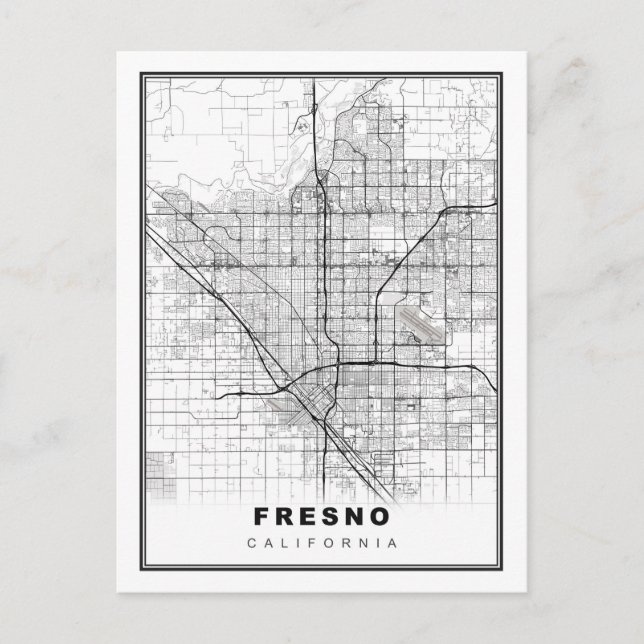 Postal Mapa de Fresno (Anverso)