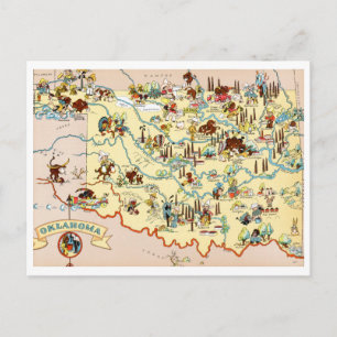 Postal Mapa de Funny de Oklahoma