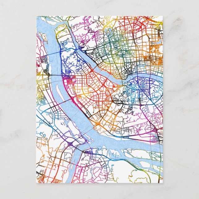 Postal Mapa de Fuzhou China (Anverso)