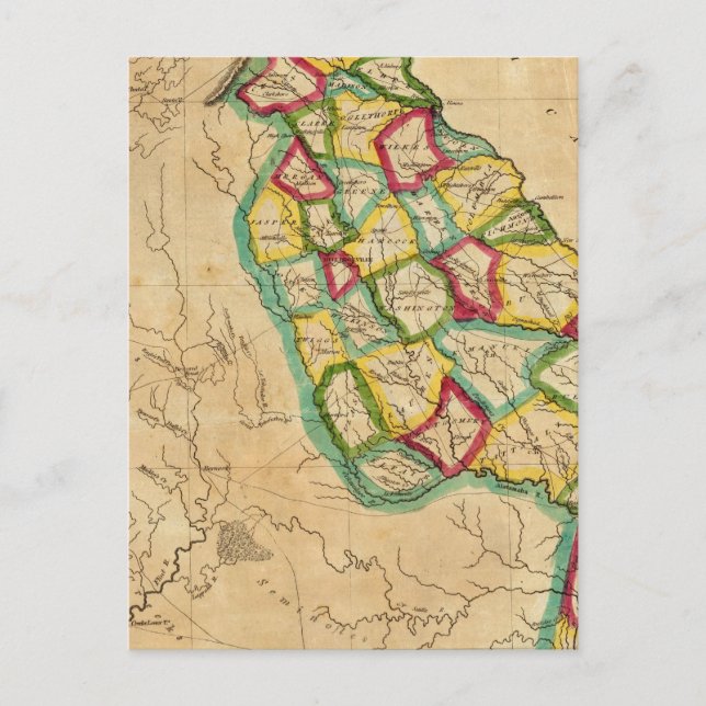 Postal Mapa de Georgia (Anverso)