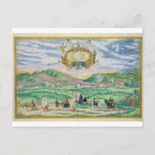 Postal Mapa de Granada, de 'Civitates Orbis Terrarum' por