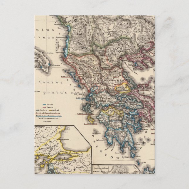 Postal Mapa de Grecia, Macedonia, Thracia (Anverso)