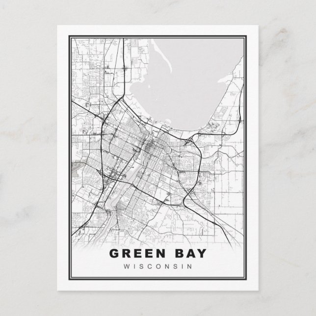 Postal Mapa de Green Bay (Anverso)