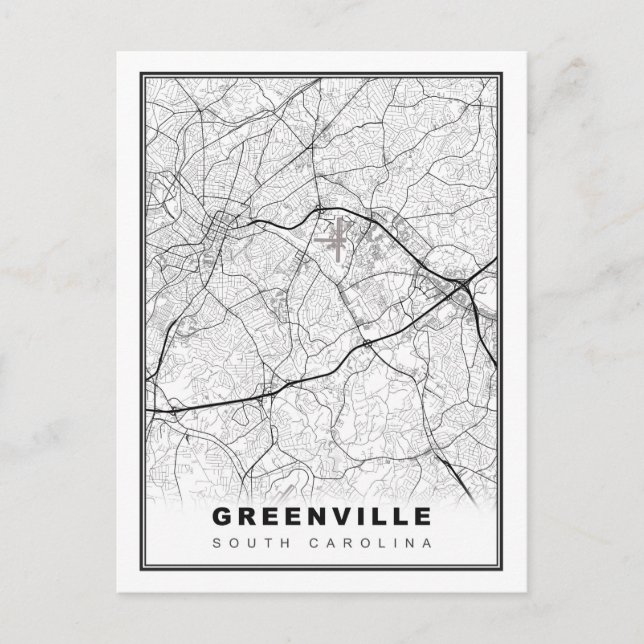 Postal Mapa de Greenville (Anverso)