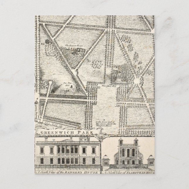 Postal Mapa de Greenwich Park (Anverso)