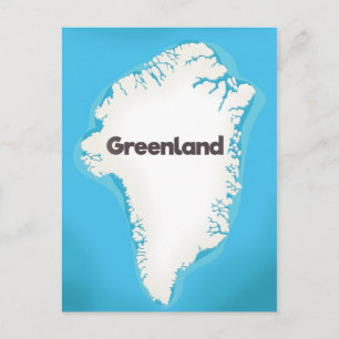Postal Mapa de Groenlandia