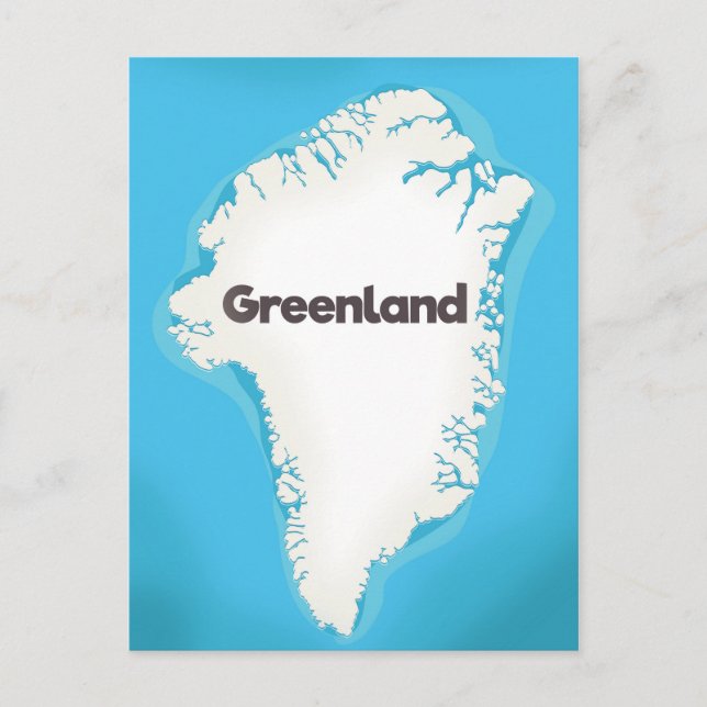 Postal Mapa de Groenlandia (Anverso)
