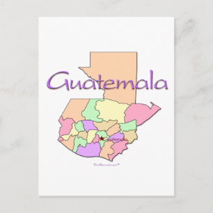 Postal Mapa de Guatemala