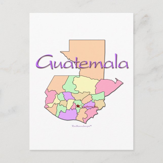 Postal Mapa de Guatemala (Anverso)