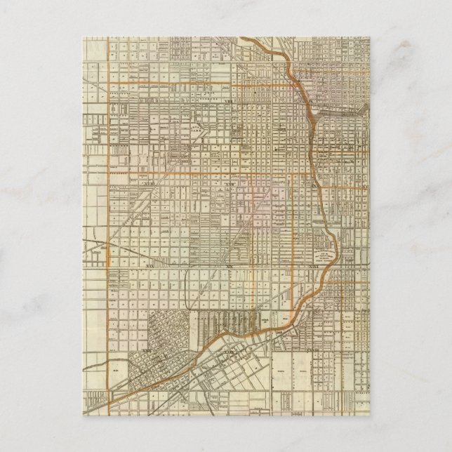 Postal Mapa de guía de Blanchard en Chicago (Anverso)