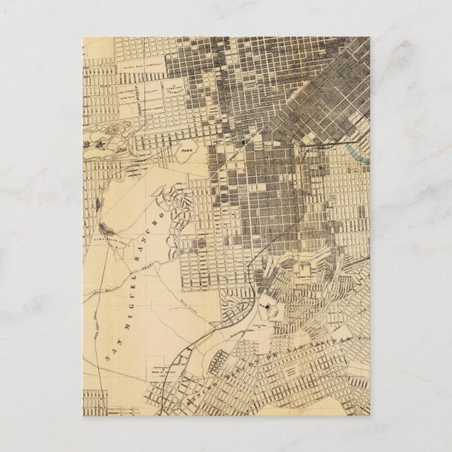 Postal Mapa de Guía oficial de Bancroft en San Francisco (Anverso)