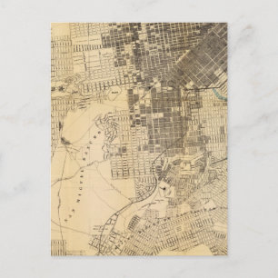 Postal Mapa de Guía oficial de Bancroft en San Francisco