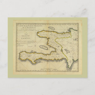 Postal Mapa de Haití de 1814 por Mathew Carey