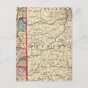 Postal Mapa de Hancock, Brooke, Ohio, condados Marshall