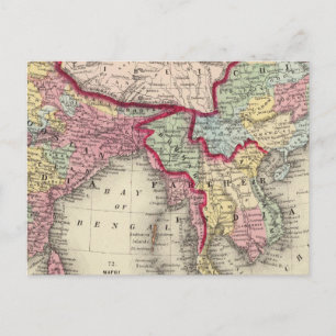Postal Mapa de Hindostán, Más Lejos India, China y Tíbet